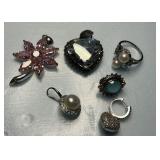 .925 sterling Pendants, Ring, and earrings