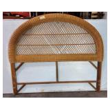 Tan Wicker Full Size Headboard