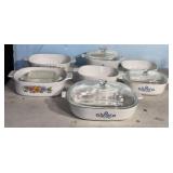 Group of Corning Ware Casserole Dishes