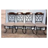 4 Modern Metal Ornate Table Chairs