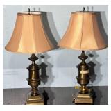 Pair of Mid Century Brass Table Lamps