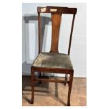 T Back Arts and Crafts Style Oak Side Chair