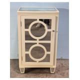 Hollywood Regency White Mirrored Cabinet