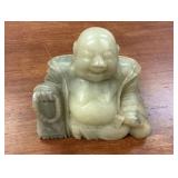 Soapstone Grey Laughing Buddha Sitting