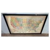 Framed United State Map Print