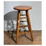 Vintage Primitive Style Oak Stool