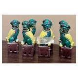 Mid Century Hand Painted Foo Dogs