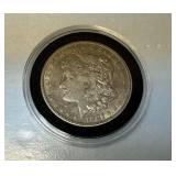 1921-S Morgan Silver Dollar, plastic case, fine