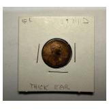 1974D Thick Ear Lincoln Penny