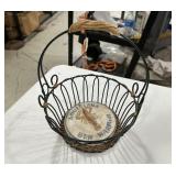 Metal Basket with Bun Warmer