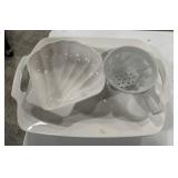 Porcelain Shell Dish, Strainer and Handled platter