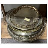 Group of Silver Plate Serving Trays