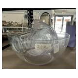 Clear Glass Bowls in one Large Bowl