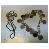 China .925 Charm bracelet and .925 Necklace, 18.6