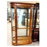 20th Century Cherry Curved Curio Cabinet