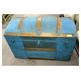 Painted VTG Dome Top Storage Trunk