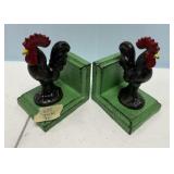 Pair of Cast Iron Rooster Bookends