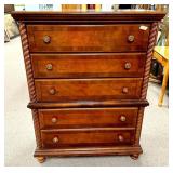 56"h., 42"w. Modern Cherry Traditional Chest of