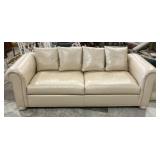 Heirloom Ivory Leather Sofa