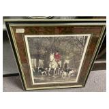 29"h. 24"w. Framed English Hunt Scene Print