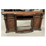 Modern Cherry Large Fireplace Console