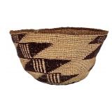 Native American hat basket, 8" dia. at top,