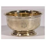 Sterling silver waste bowl, 174g, gold wash inside