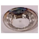 Sterling silver bowl, 110g, stamped design edge,