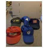 5 vintage caps - Wrenn, Lions Club, Rippler,