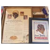 Aunt jemima 1925 ad & needlepoint, frame dirty