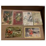 6- early 1900s Christmas postcards USA & Germany