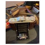 Agfa isolette folding camera & case