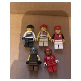 Five Lego mini figs prisoner, Ferrari and others