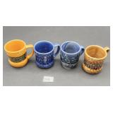 4 Mid Century Japanese Ceramic Mugs