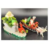 Two Vintage Santa Sleigh Decorations