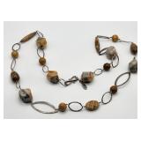 Faceted Agate 925 Silver Necklace 30"