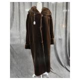 Ladies Medium Full Length Faux Fur Coat