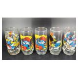 5 Collectible Smurfs Glasses