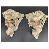 Pair of Ardalt Porcelain Rococo Bracket Shelves