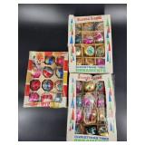 3 Boxes Vintage Christmas Ornaments Inc Indents