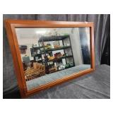 Large Knotty Pine Framed Mirror