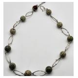 Irish Sterling & Connemara Marble Necklace 18-21"