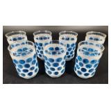 7 Libbey Glass 1960s Turquoise Concord Tumblers