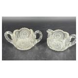 American Brilliant Period Cut Glass Cream & Sugar