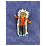 Beaded Indian Native American pin