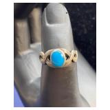 Size 6 sterling silver and turquoise ring