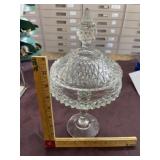 Vintage clear glass compote candy dish