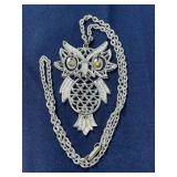 Articulating owl necklace