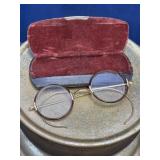 Gold Fill spectacle eyeglasses Shur-on in case