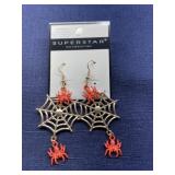 Spider web earrings Halloween jewelry